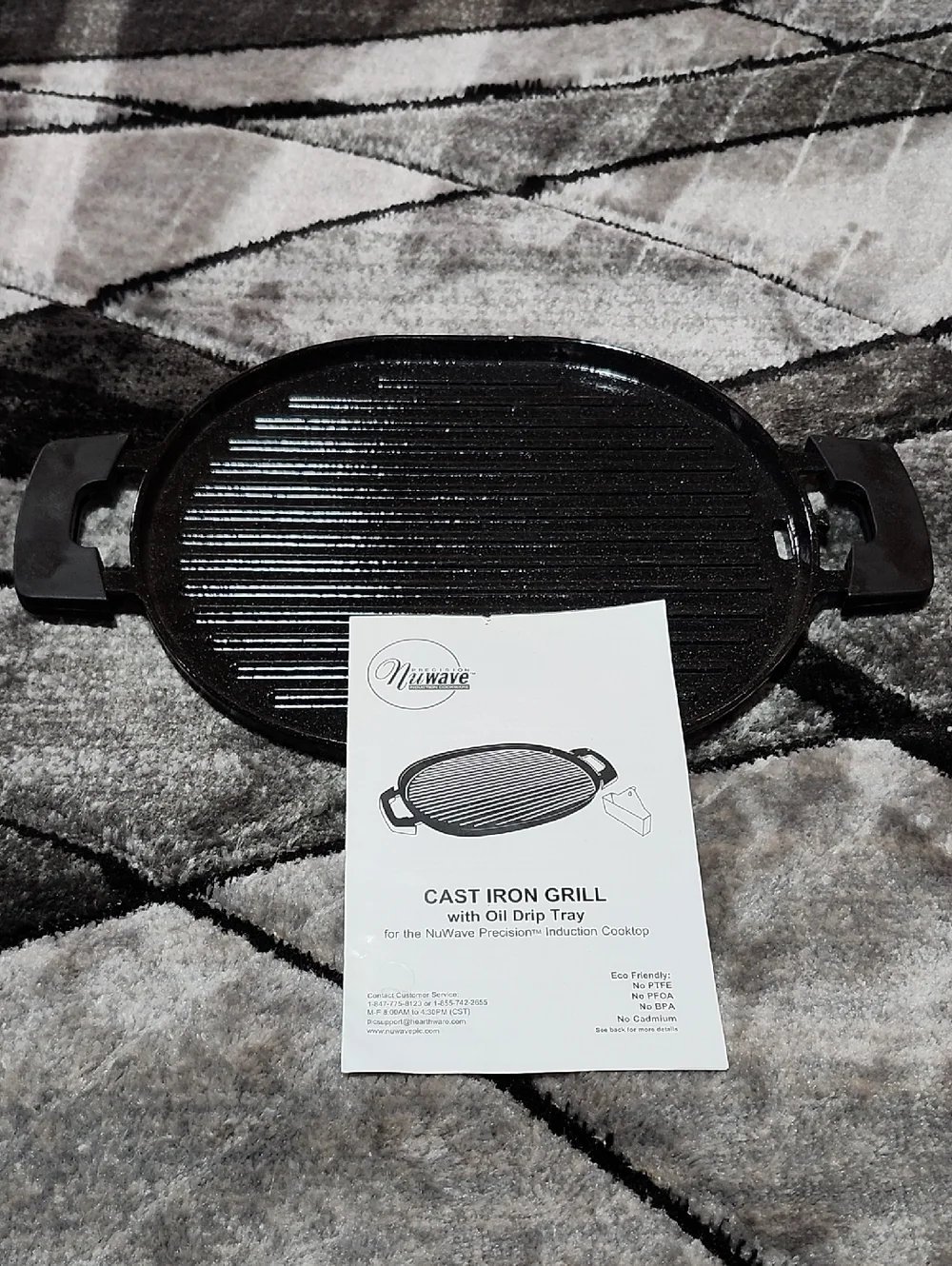 NUWAVE PRECISION INDUCTION CAST IRON GRILL #32021 NON-STICK